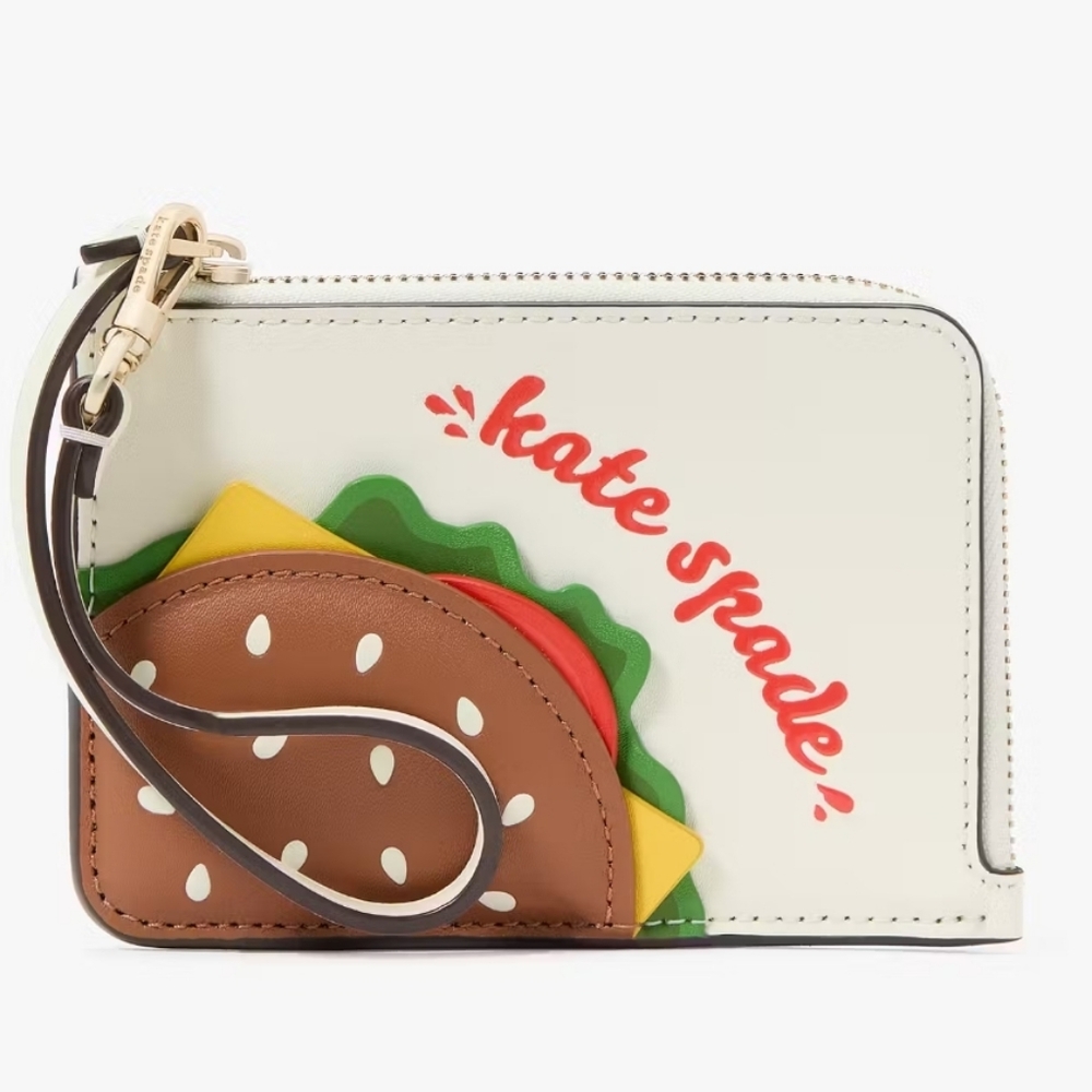 Kate Spade Snack Bar Burger Card Holder Wristlet
